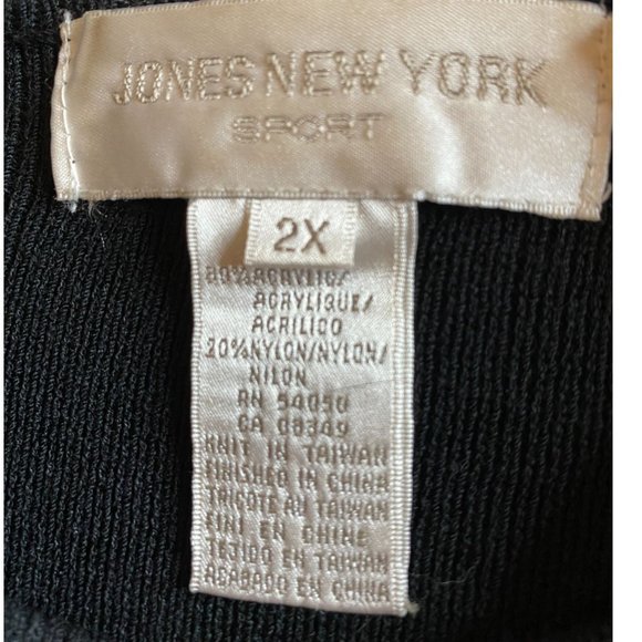 Jones New York Womens Black Ribbed Knit Short Sleeve Top Size 2X - Picture 3 of 7